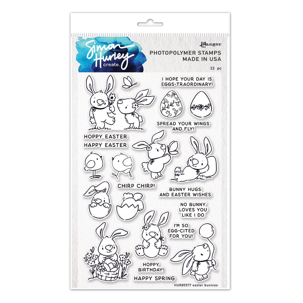 Simon Hurley create. Photopolymer Stamp Easter Bunnies Stamps Simon Hurley 