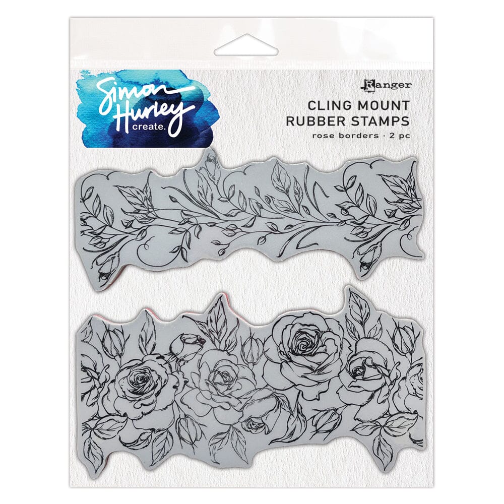 Simon Hurley create. Cling Stamp Rose Borders Stamps Simon Hurley 