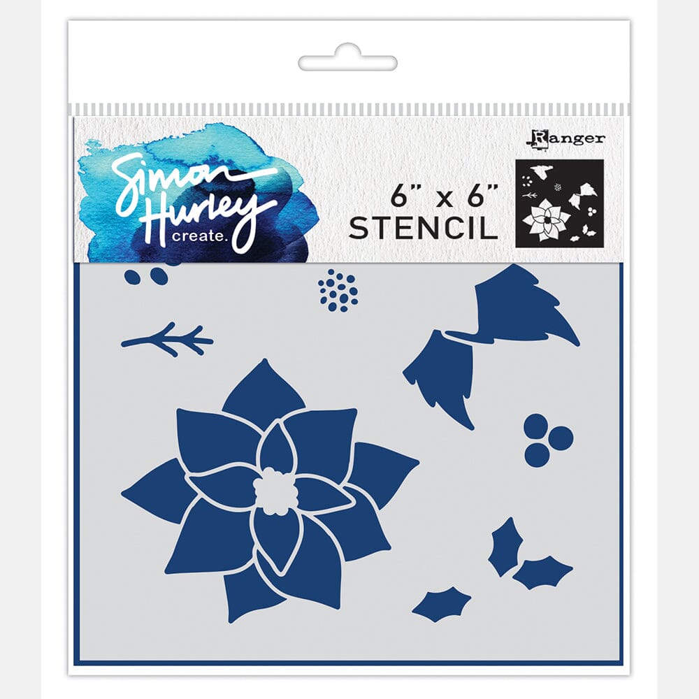 Simon Hurley create. Stencil 6x6 Jumbo Poinsettia Maker Stencil Simon Hurley 