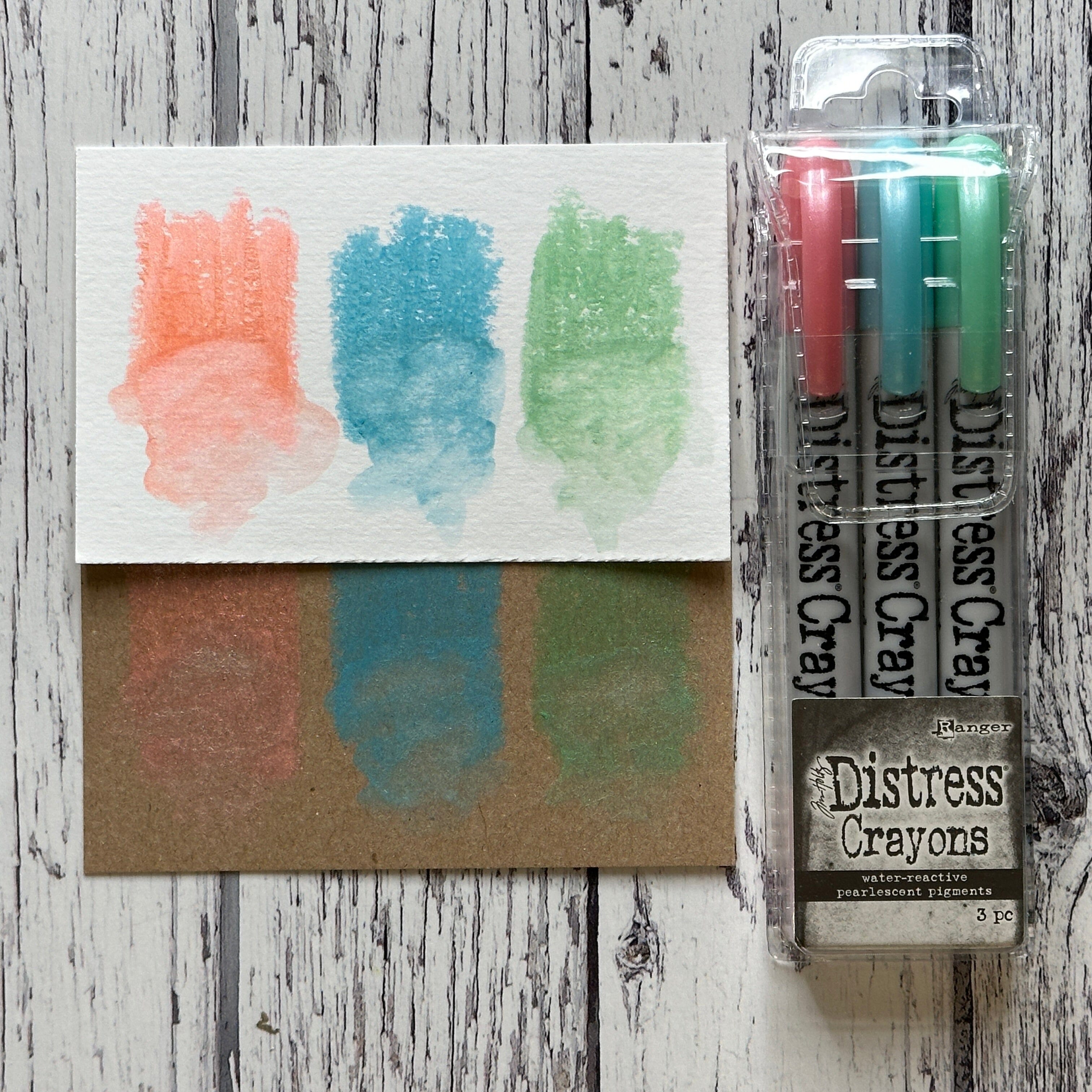 Tim Holtz Distress® Christmas Pearlescent Crayon Set #6 Kits Distress 