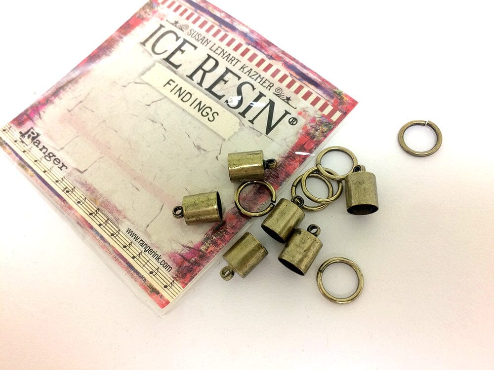 ICE Resin® Findings 6mm End Caps & Jump Rings: Antique Bronze Findings ICE Resin® 