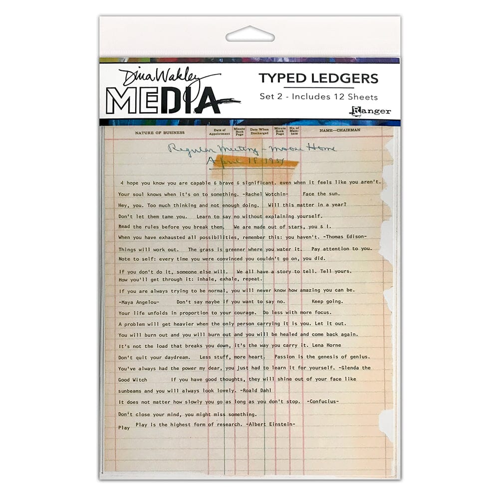 Dina Wakley Media Typed Ledgers - Set 2 Surfaces Dina Wakley Media 