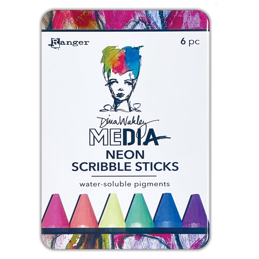 Dina Wakley Media 6pk Neon Scribble Sticks #4 Writing & Coloring Dina Wakley Media 