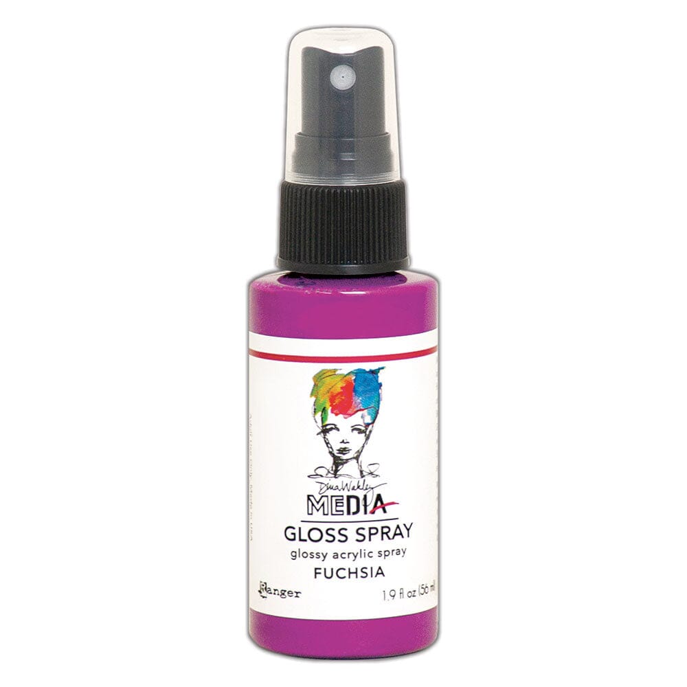 Dina Wakley Media Gloss Spray Fuchsia , 2oz Sprays Dina Wakley Media 