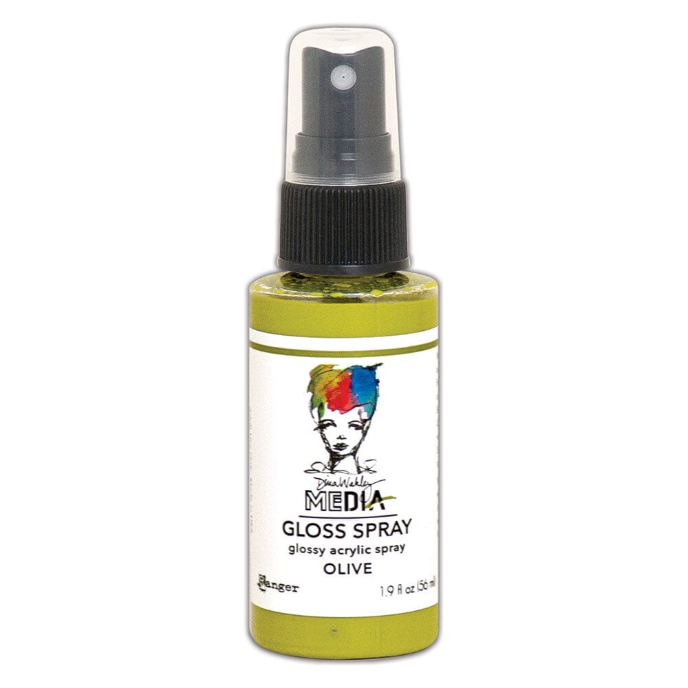 Dina Wakley Media Gloss Spray Olive, 2oz Sprays Dina Wakley Media 