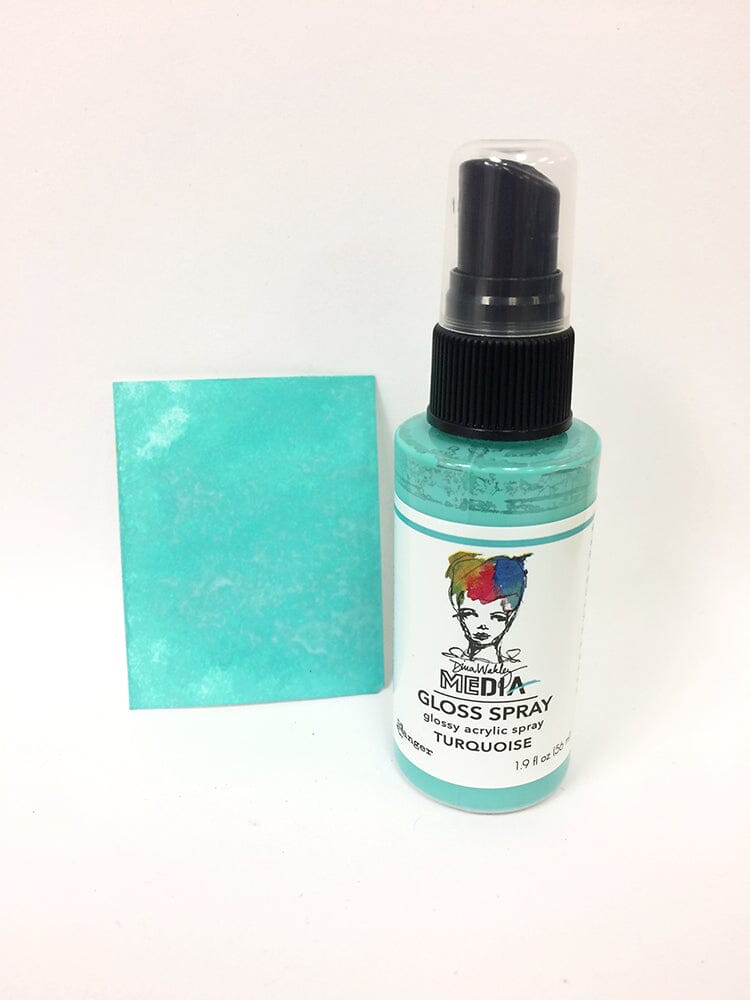 Dina Wakley Media Gloss Spray Turquoise, 2oz Sprays Dina Wakley Media 