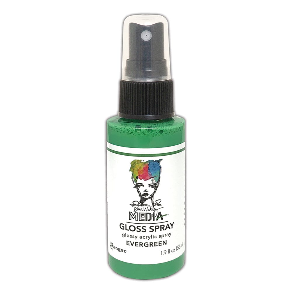 Dina Wakley Media Gloss Spray Evergreen, 2oz Sprays Dina Wakley Media 