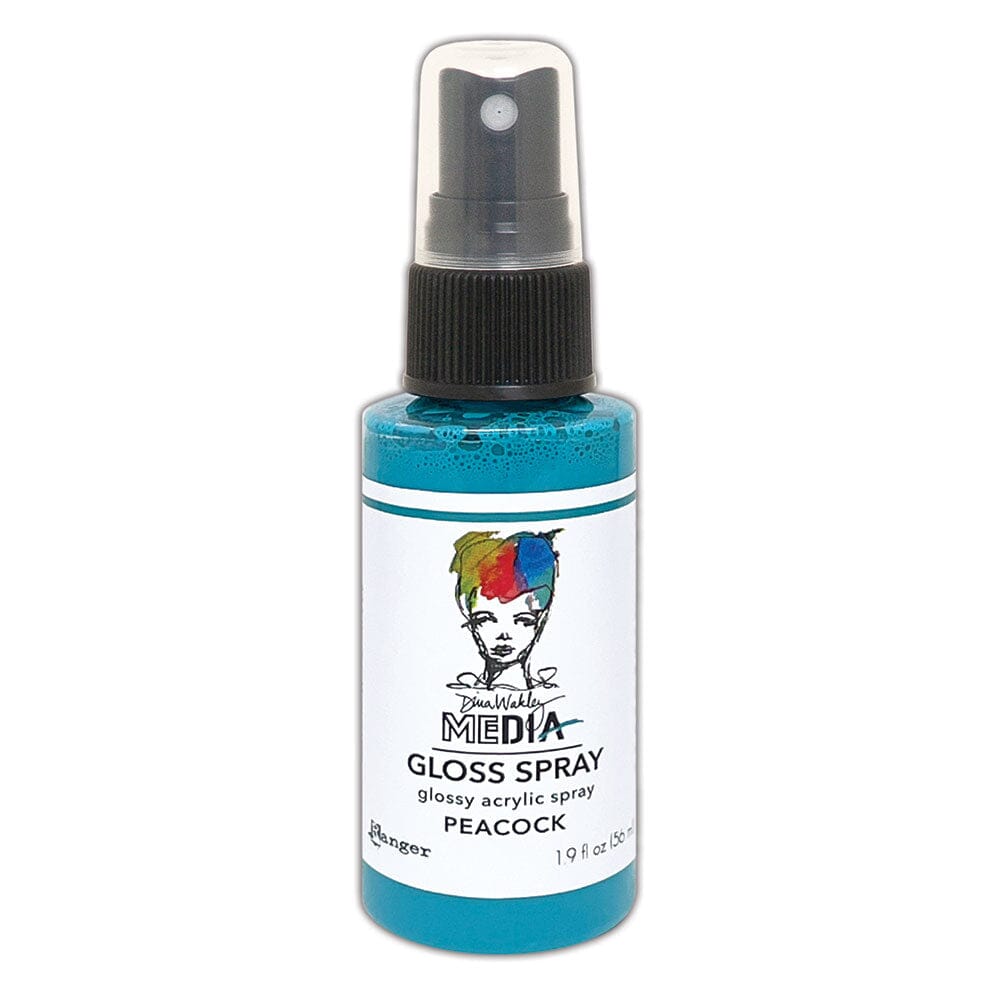 Dina Wakley Media Gloss Spray Peacock, 2oz Sprays Dina Wakley Media 