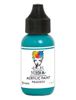 Dina Wakley Media Acrylic Paint Peacock, 1oz Paint Dina Wakley Media 