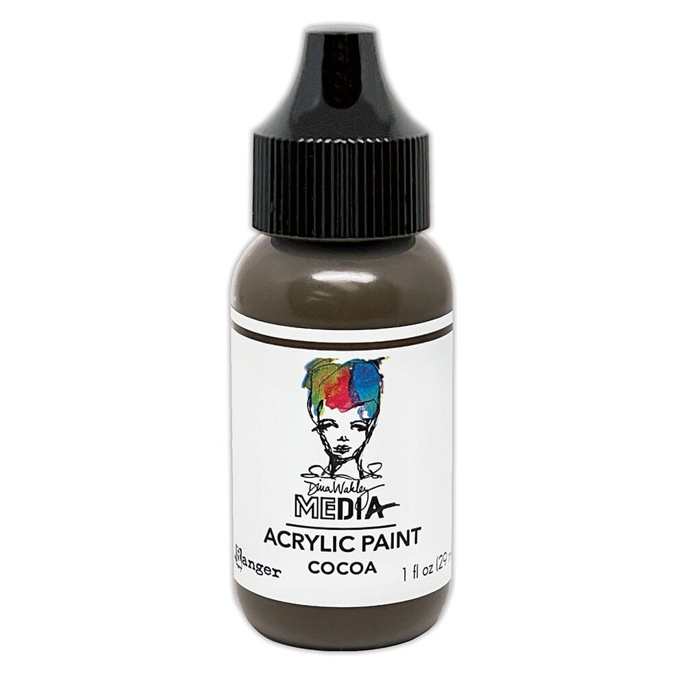 Dina Wakley MEdia Acrylic Paint Cocoa , 1oz Paint Dina Wakley Media 