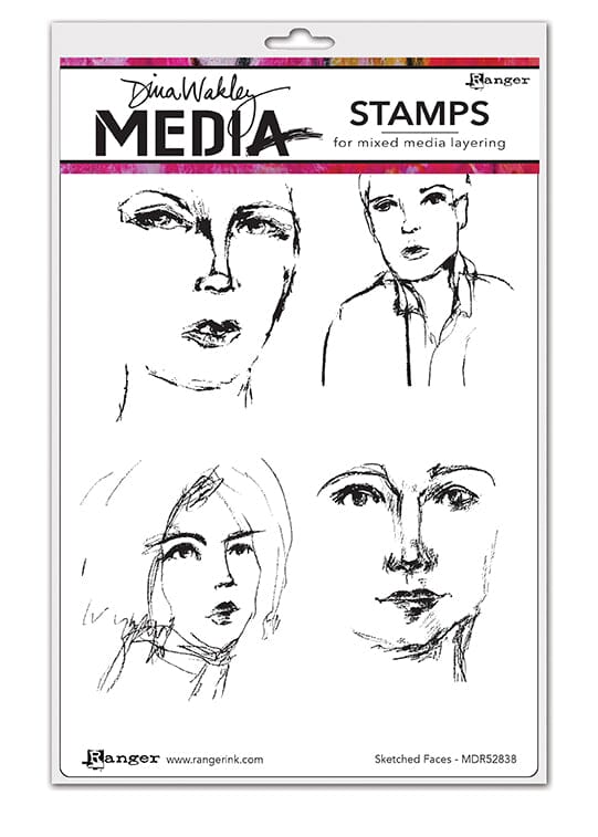 Dina Wakley Media Stamps Sketched Faces Stamps Dina Wakley Media 