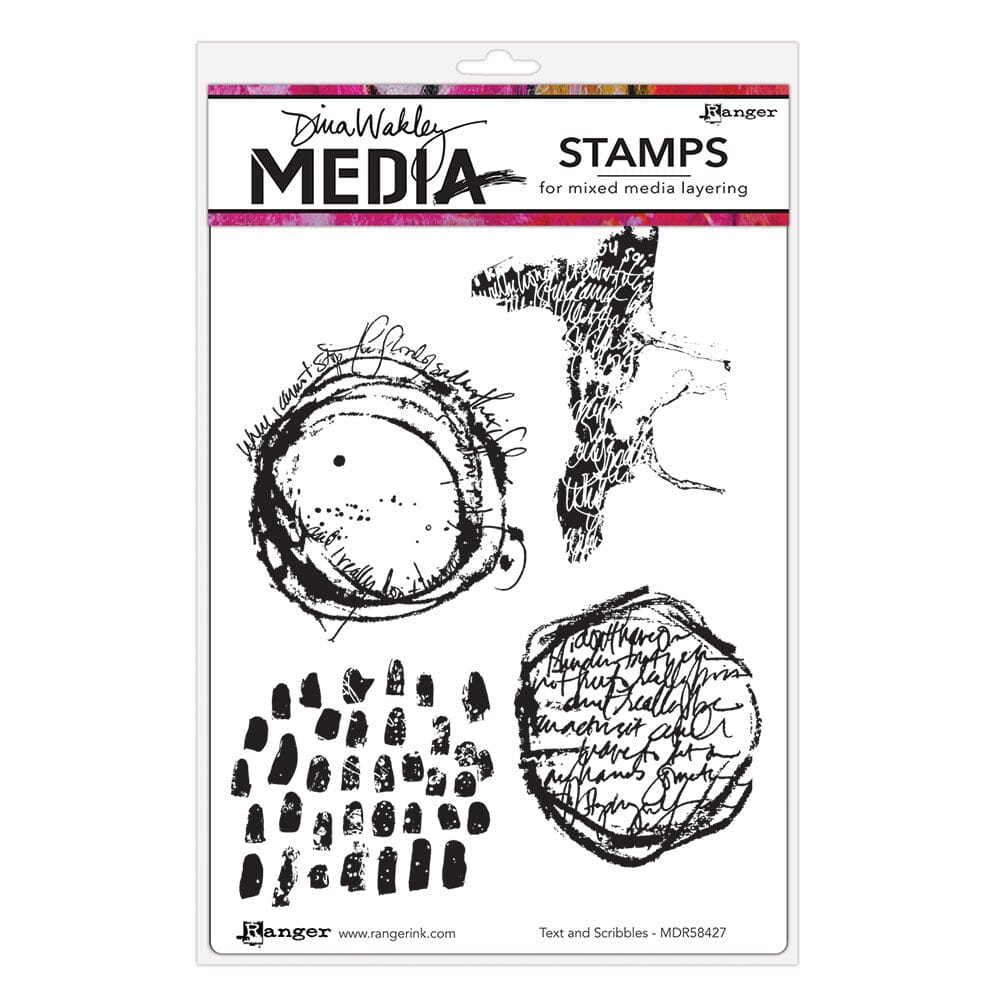 Dina Wakley Media Stamps Text and Scribbles Stamps Dina Wakley Media 