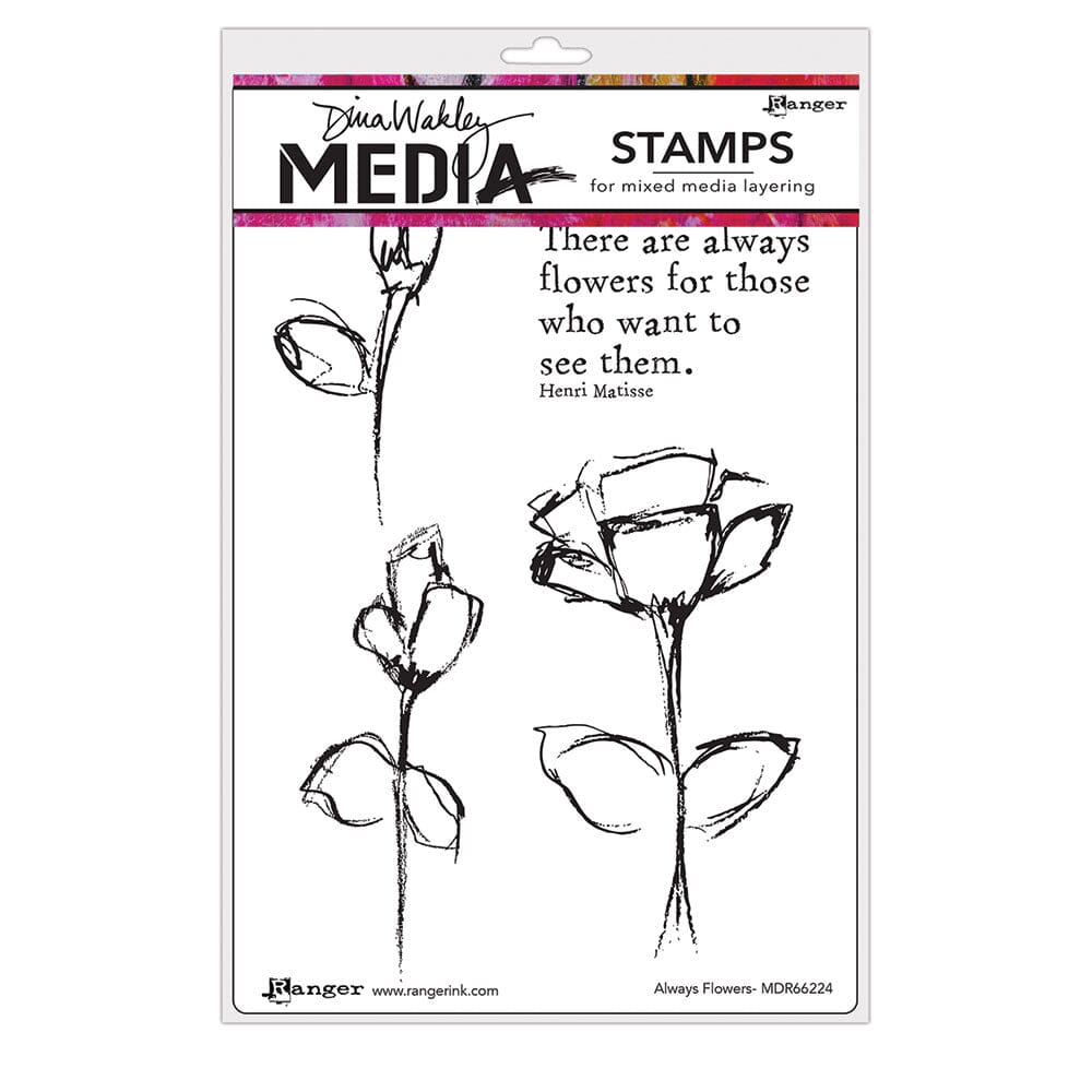 Dina Wakley Media Stamp Always Flowers Stamps Dina Wakley Media 