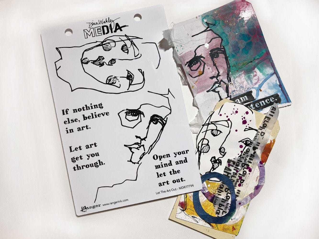 Dina Wakley MEdia Stamp Let The Art Out Stamps Dina Wakley Media 