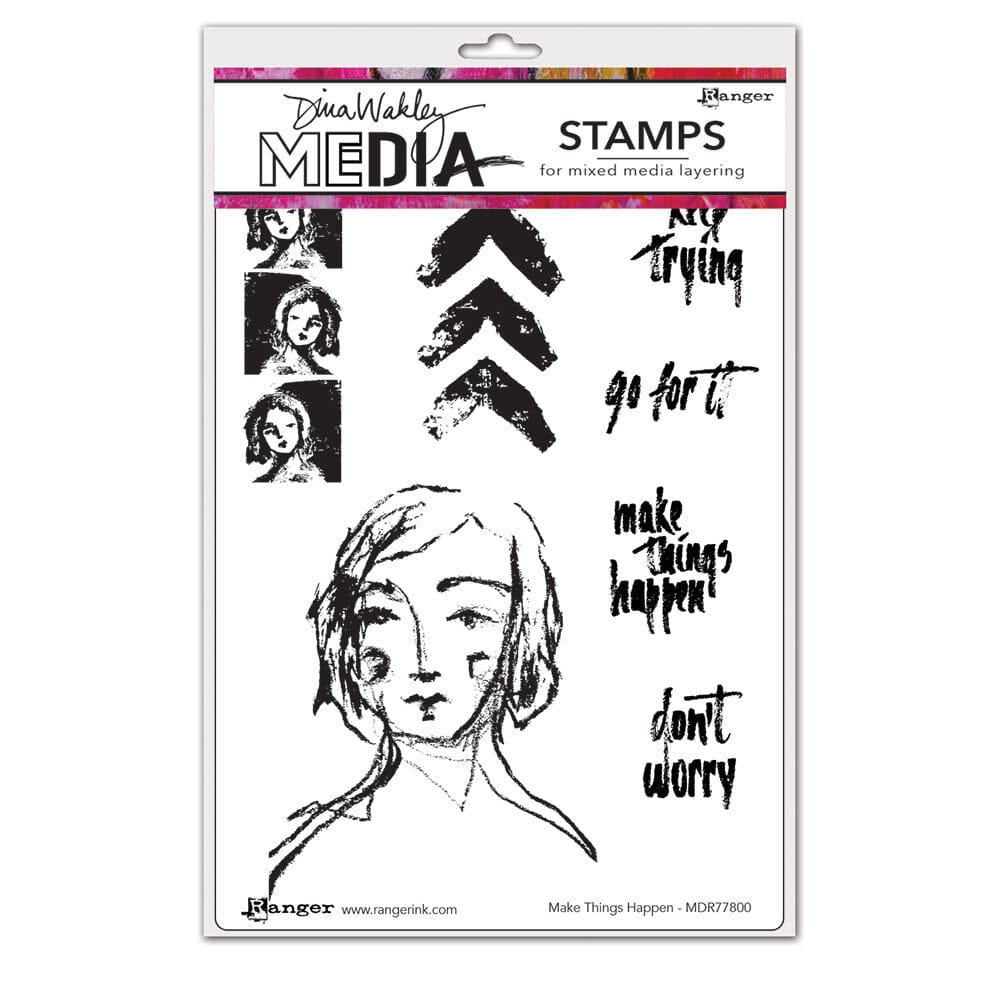 Dina Wakley MEdia Stamp Make Things Happen Stamps Dina Wakley Media 