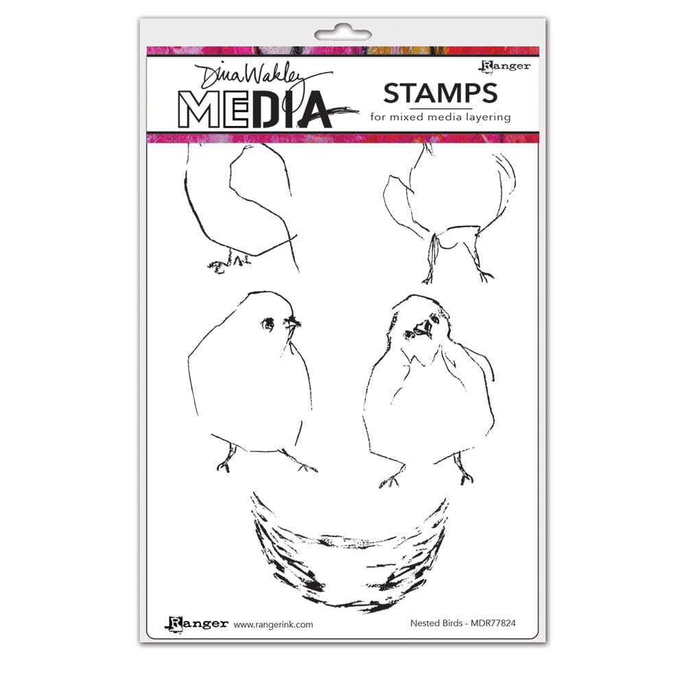 Dina Wakley MEdia Stamp Nested Birds Stamps Dina Wakley Media 