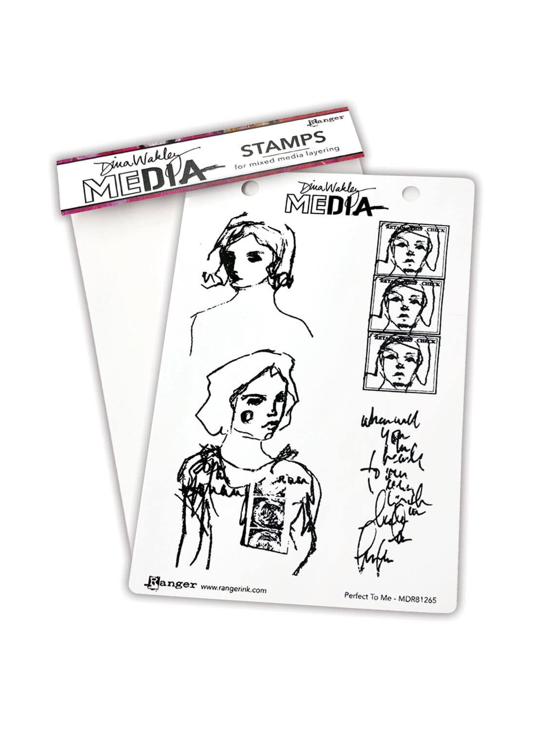 Dina Wakley Media Stamp Perfect To Me Stamps Dina Wakley Media 