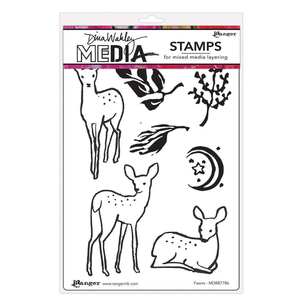 Dina Wakley MEdia Stamp - Fawns Stamps Dina Wakley Media 