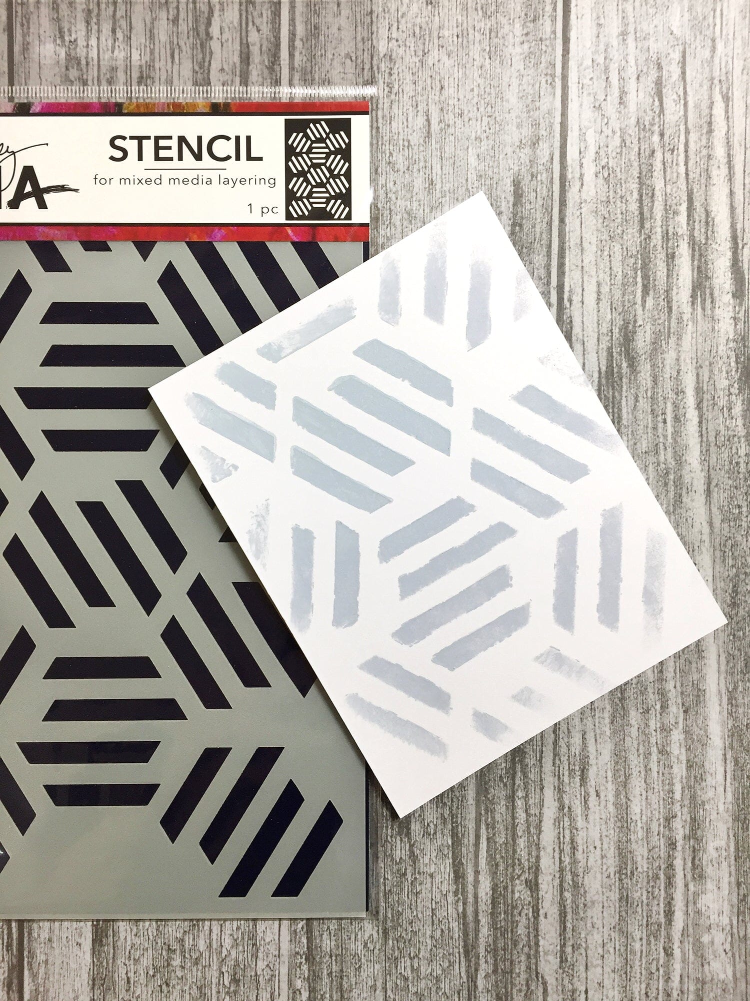 Dina Wakley Media Stencils Fractured Hexagons Stencil Dina Wakley Media 