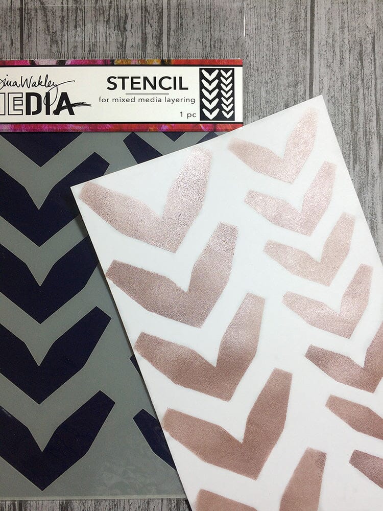 Dina Wakley Media Stencils Large Fractured Chevrons Stencil Dina Wakley Media 