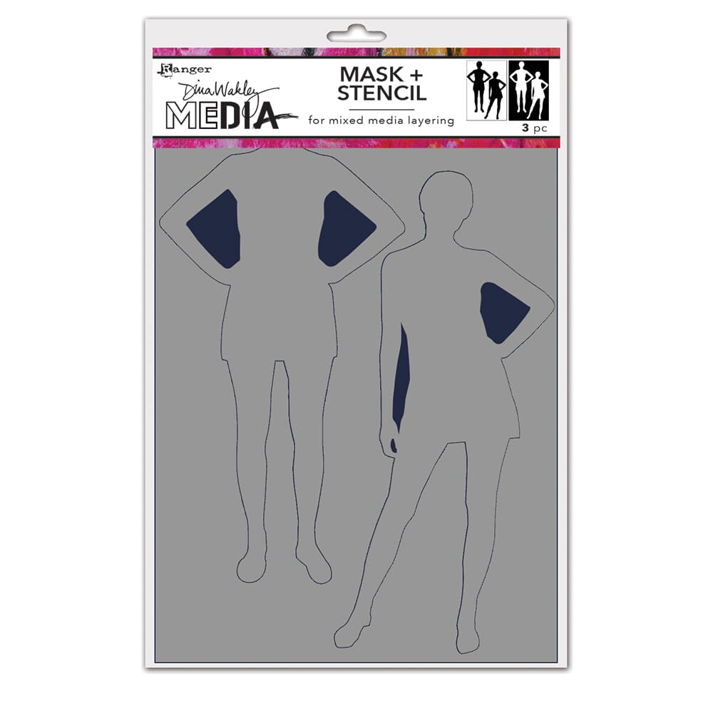 Dina Wakley Media Stencil Old School Silhouettes Stencil Dina Wakley Media 