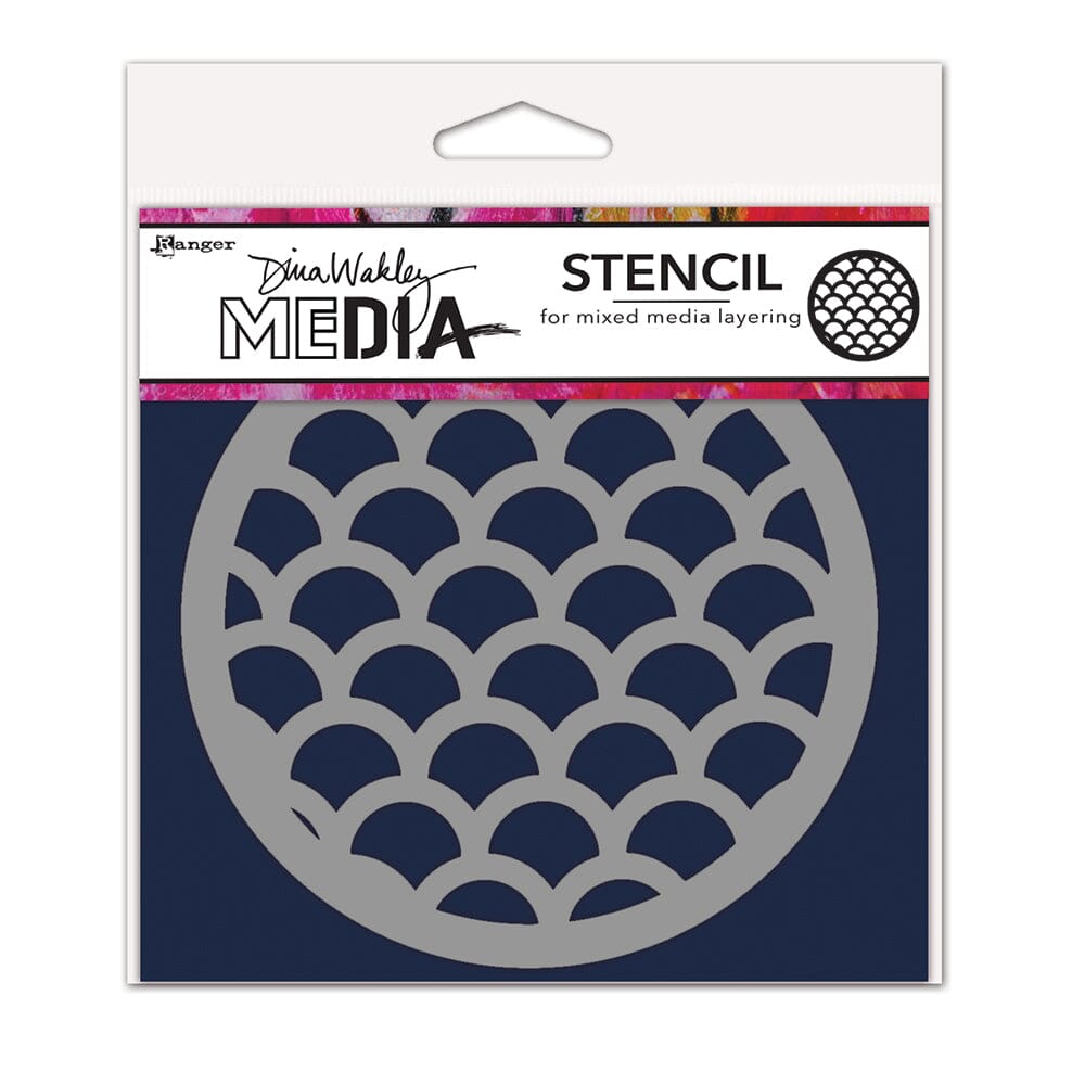 Dina Wakley Media Stencil Scales Coaster Stencil Dina Wakley Media 