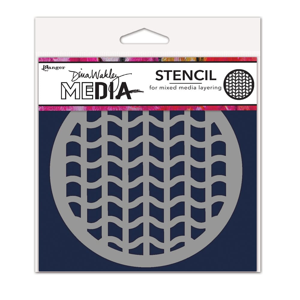 Dina Wakley Media Stencil Tire Tracks Coaster Stencil Dina Wakley Media 