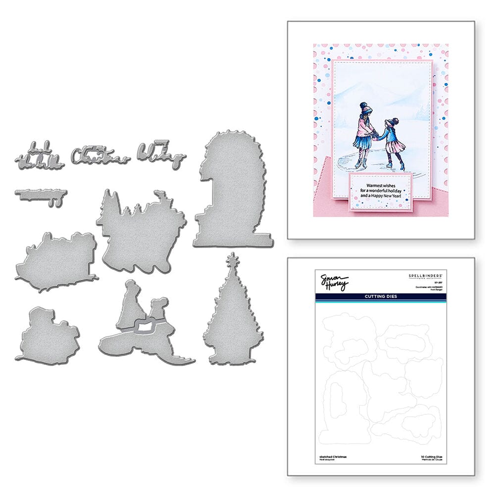 Simon Hurley create. Spellbinders Sketched Christmas Die Cutting Dies Simon Hurley 