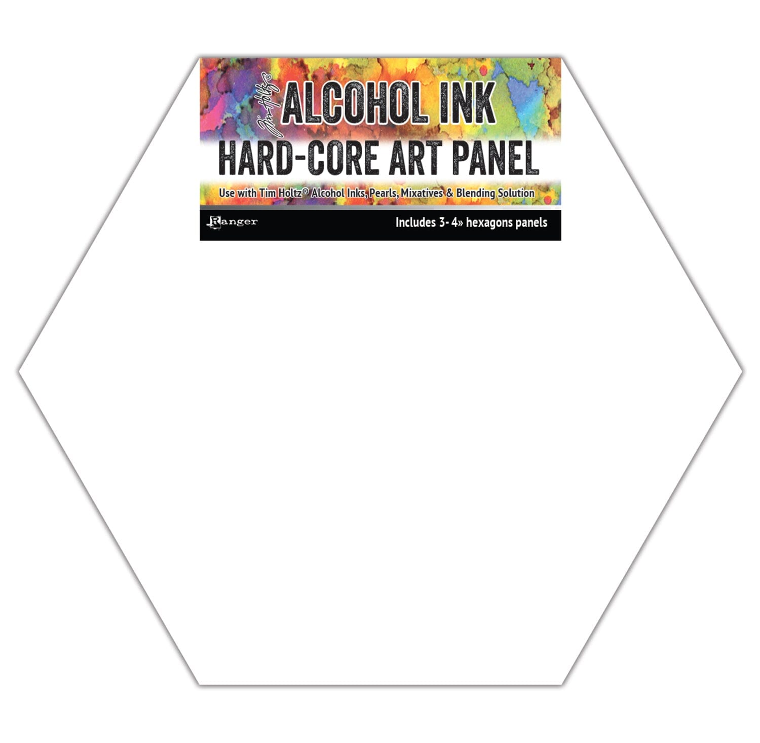 Tim Holtz® Hard-Core Art Panel 4" Hexagons, 3pk Surfaces Alcohol Ink 