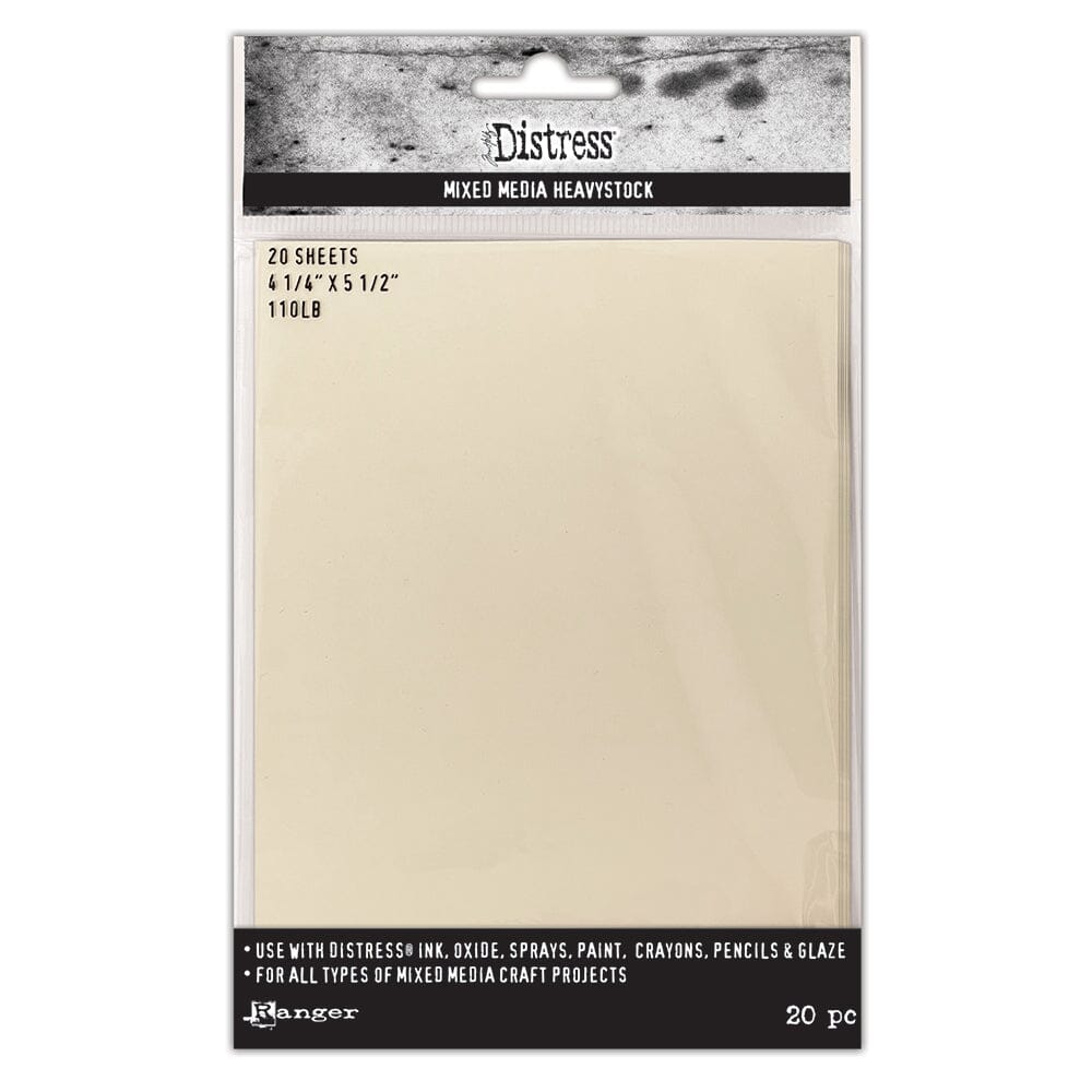 Tim Holtz Distress® Mixed Media Heavystock 4.25" x 5.5", 20pc Surfaces Distress 