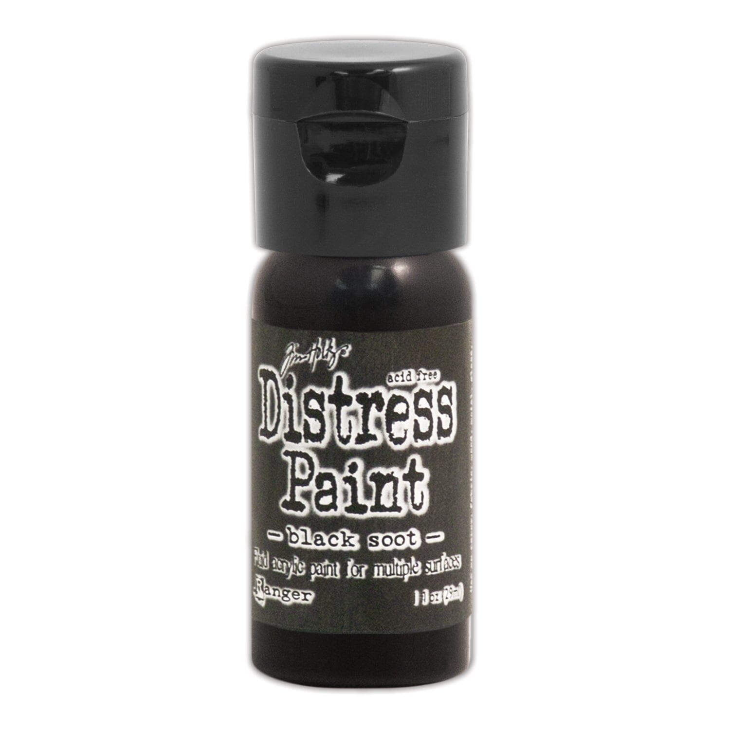 Tim Holtz Distress® Flip Top Paint Black Soot, 1oz Paint Distress 