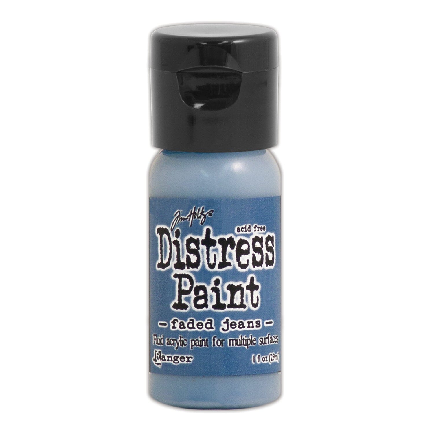 Tim Holtz Distress® Flip Top Paint Faded Jeans, 1oz Paint Distress 