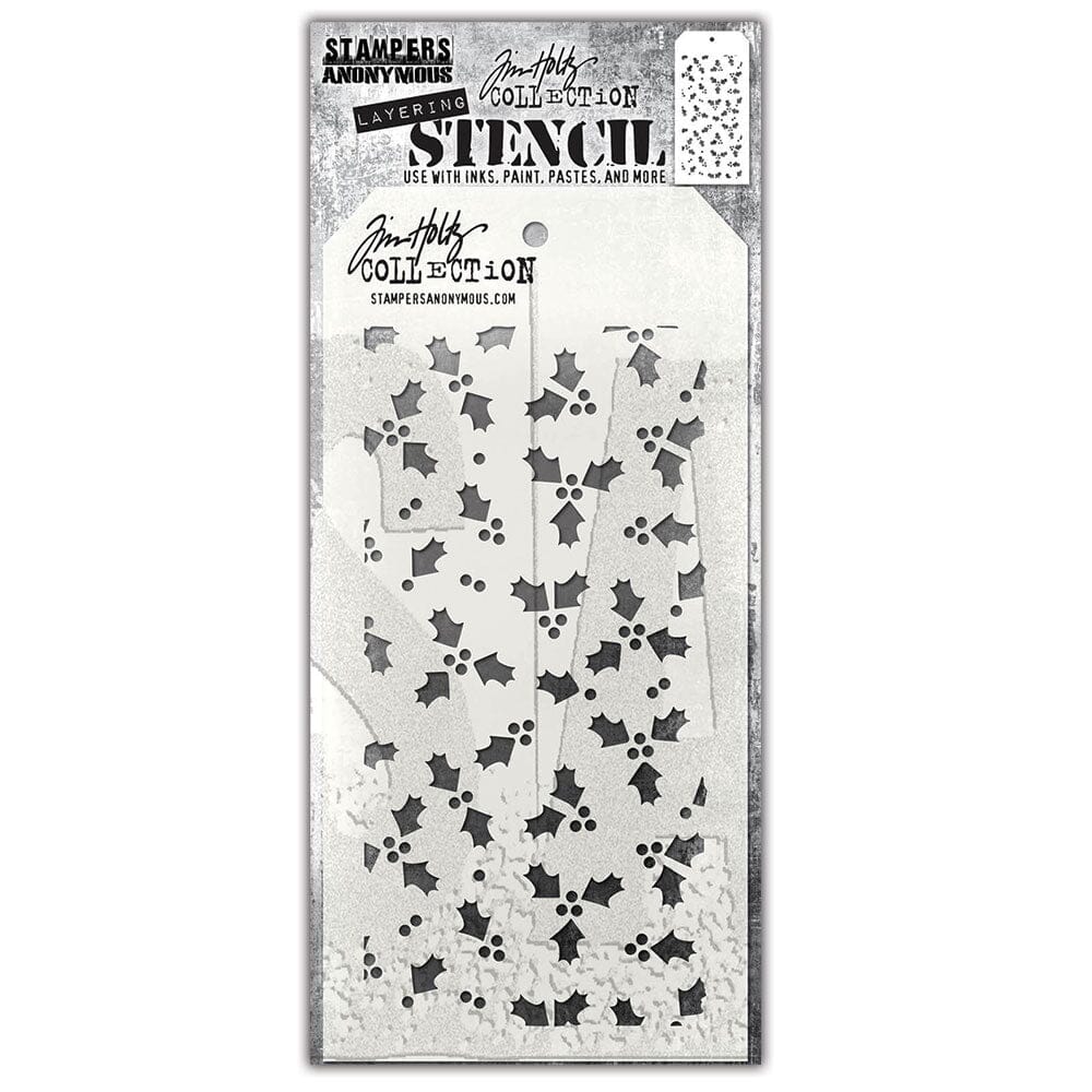 Tim Holtz Stampers Anonymous Layering Stencil Tiny Holly Stampers Anonymous Tim Holtz Other 