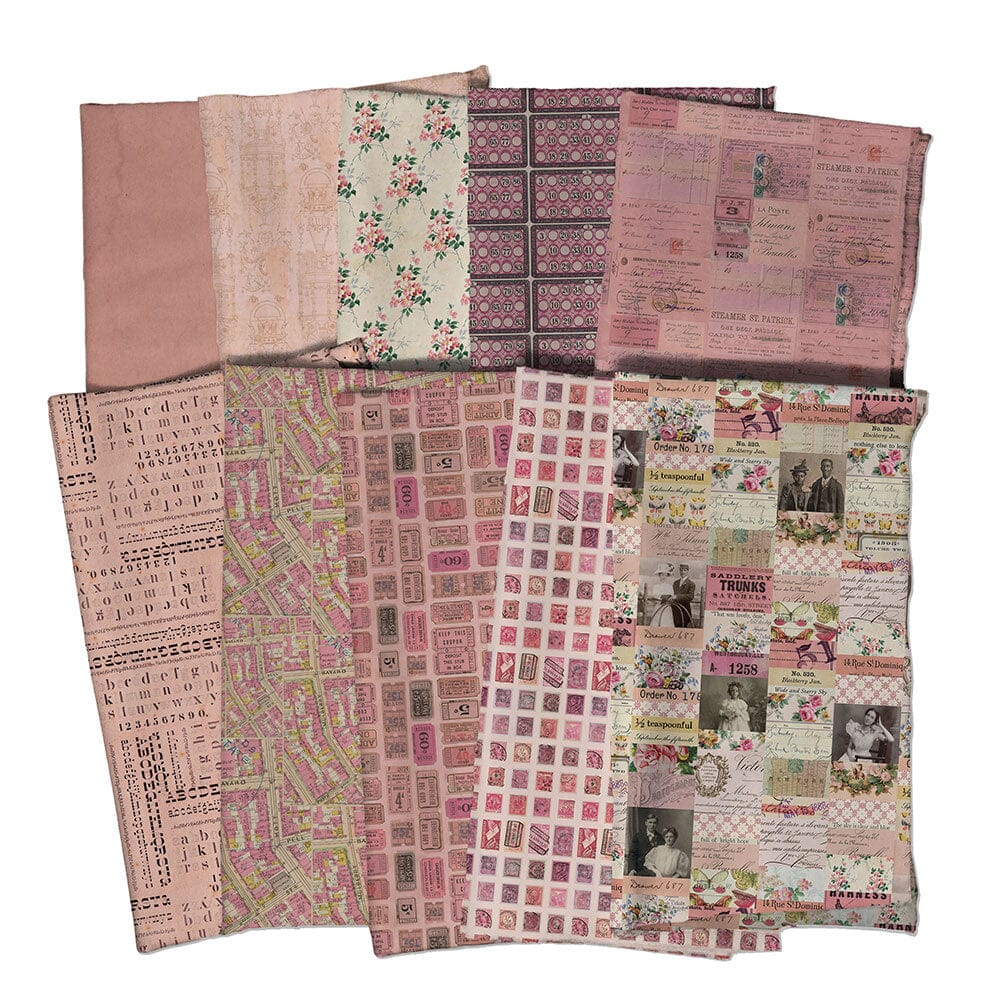 Tim Holtz Eclectic Elements Pre-Cut Fat Quarters FreeSpirit Fabrics, Pink Fabric Tim Holtz Other 