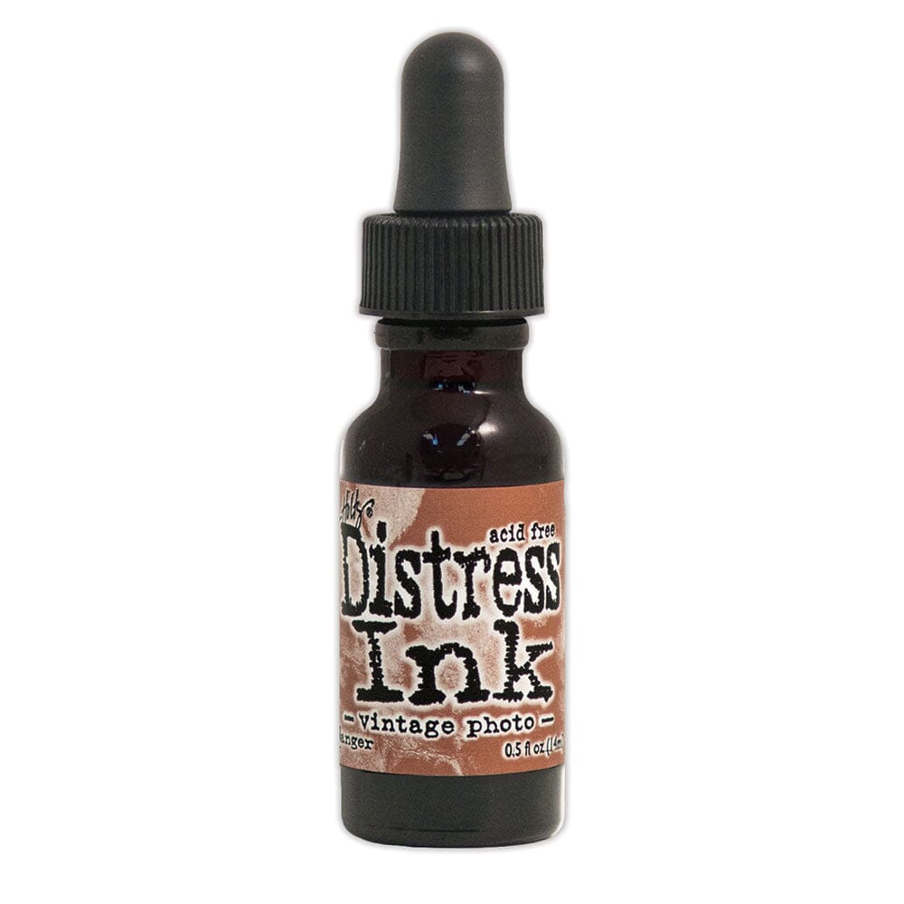 Tim Holtz Distress® Ink Pad Re-Inker Vintage Photo, 0.5oz Ink Distress 