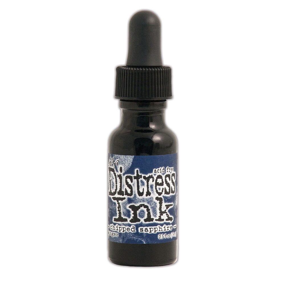 Tim Holtz Distress® Ink Pad Re-Inker Chipped Sapphire, 0.5oz Ink Distress 