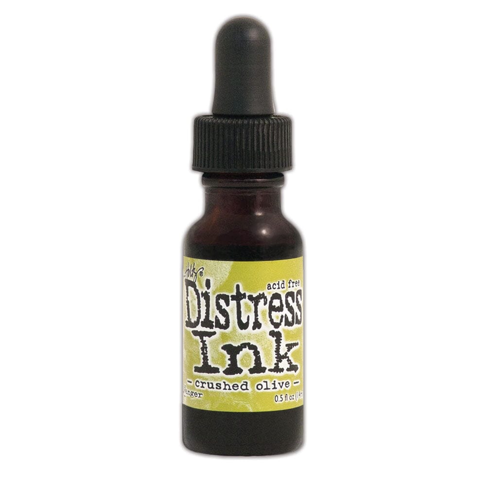 Tim Holtz Distress® Ink Pad Re-Inker Crushed Olive, 0.5oz Ink Distress 