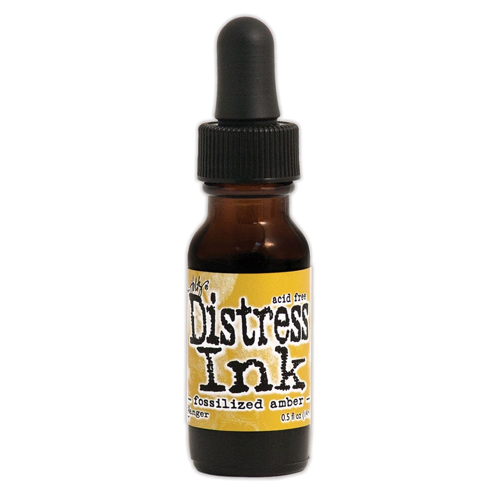 Tim Holtz Distress® Ink Pad Re-Inker Fossilized Amber, 0.5oz Ink Distress 