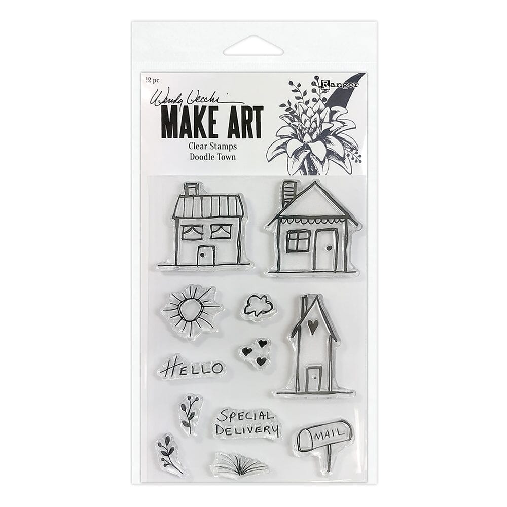 Wendy Vecchi MAKE ART Photopolymer Stamp Set Doodle Town Stamps Wendy Vecchi 