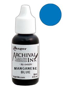 Archival Ink™ Pads Re-Inker Manganese Blue, 0.5oz Ink Archival Ink 