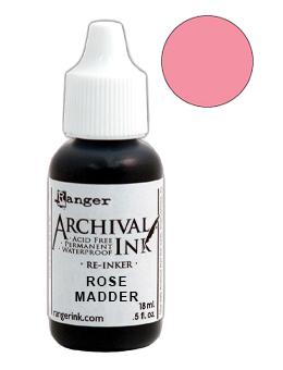 Archival Ink™ Pads Re-Inker Rose Madder, 0.5oz Ink Archival Ink 