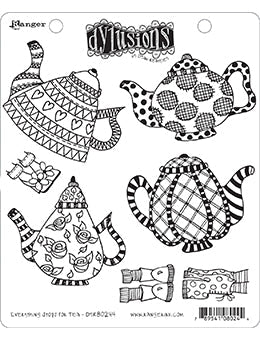 Dylusions Cling Mount Stamps Everything Stops for Tea Stamps Dylusions 