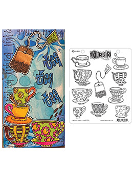 Dylusions Cling Mount Stamps Fancy a Cuppa Stamps Dylusions 