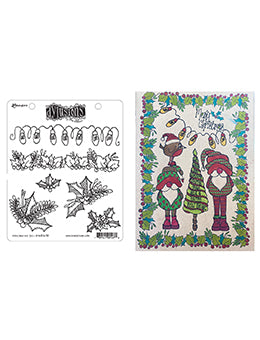 Dylusions Cling Mount Stamps Holly and the Ivy Stamps Dylusions 