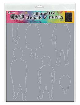 Dylusions Stencils Silhouette Grandkids Stencil Dylusions 