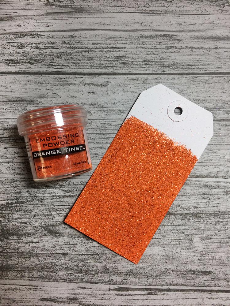 Embossing Powder Orange Tinsel, 1oz Jar Powders Ranger Ink 