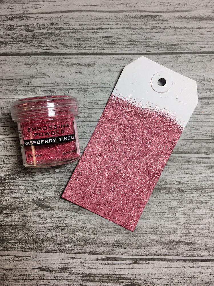 Embossing Powder Raspberry Tinsel, 1oz Jar Powders Ranger Ink 