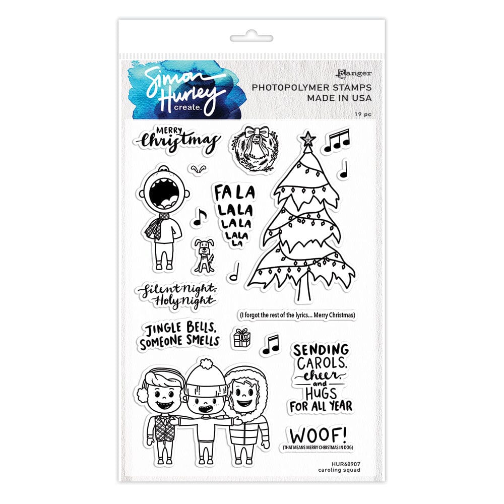 Simon Hurley create. Photopolymer Stamp Caroling Squad Stamps Simon Hurley Stamp 