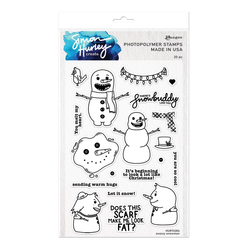 Simon Hurley create. Photopolymer Stamp Snazzy Snowmen Stamps Simon Hurley Stamp 