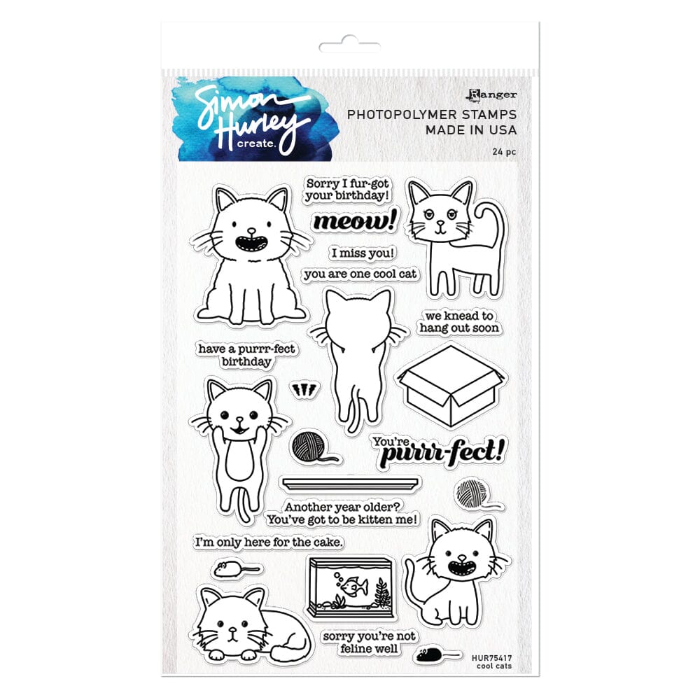 Simon Hurley create. Photopolymer Stamp Cool Cats Stamps Simon Hurley Stamp 